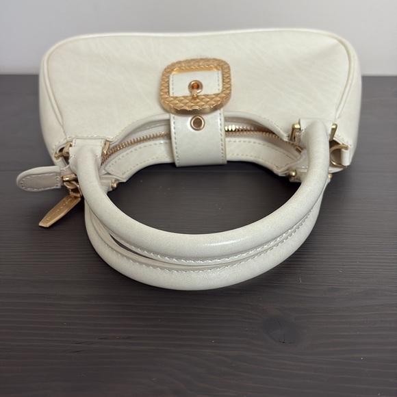 Charles & Keith Bag Avis Belted Top Handle Mini Bag Cream - Picture 7 of 15